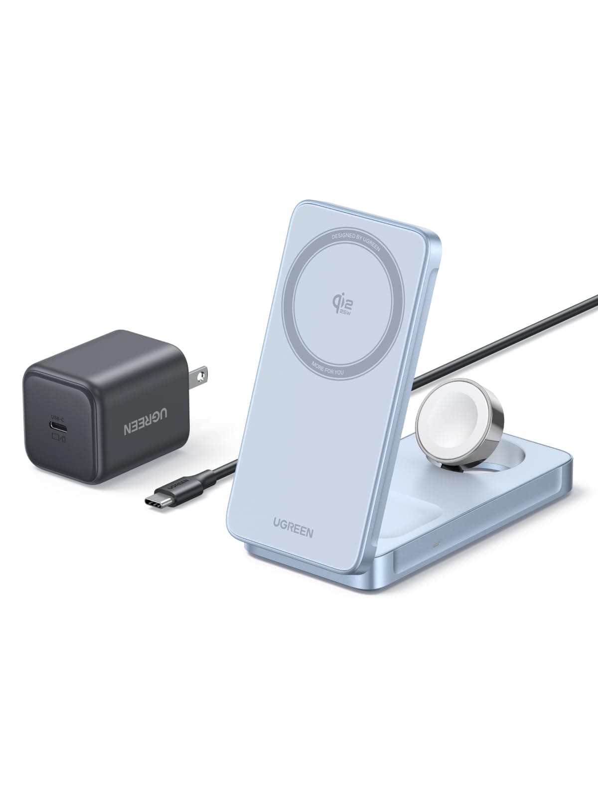 UGREEN MagFlow Qi2.2 25W 3-in-1 Foldable Station