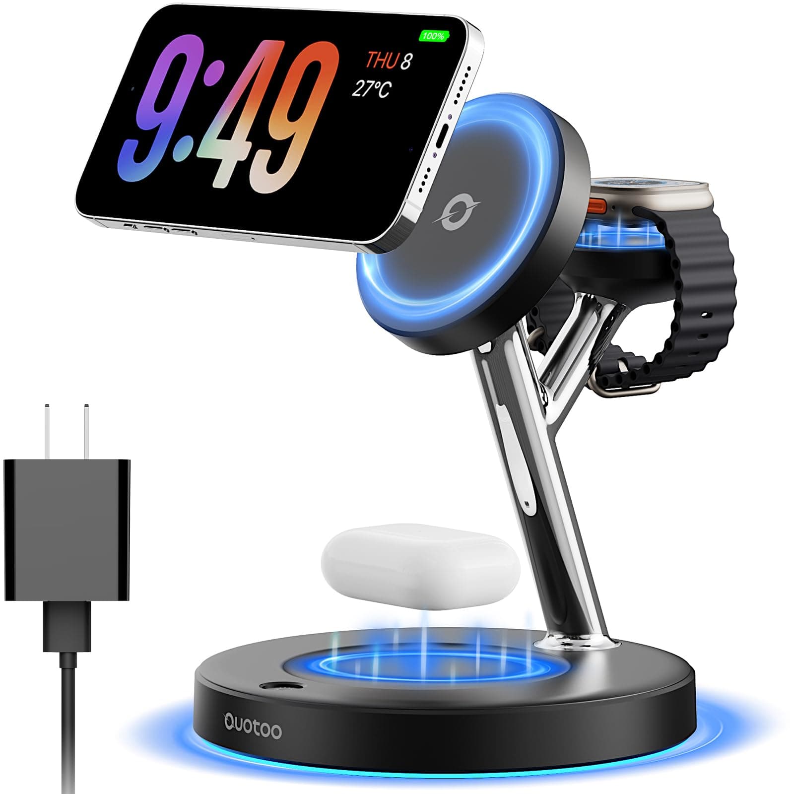 Ouotoo 3-in-1 Magnetic Charger Stand (15W)
